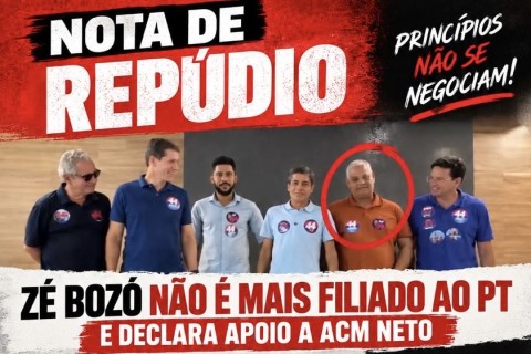 PT DE TEOLÂNDIA AFIRMA QUE ZÉ BOZÓ NÃO REPRESENTA MAIS O PARTIDO NO MUNICÍPIO
